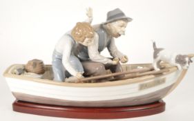 LLADRO - 1984 PORCELAIN FIGURE NO. 5215 FISHING WITH GRAMPS