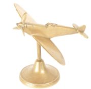 20TH CENTURY BRASS WWII SPITFIRE AIRPLANE PAPERWEIGHT
