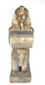 LARGE LATE 20TH CENTURY RESIN EGYPTIAN PHARAOH FIGURE