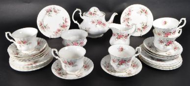 ROYAL ALBERT - LATE 20TH CENTURY LAVENDER ROSE CHINA TEA SERVICE