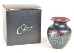 RICHARD GOLDING FOR OKRA - LIMITED EDITION SIGNED STUDIO GLASS VASE
