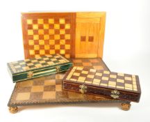 COLLECTION OF WOODEN CHESS & DRAUGHT BOARDS