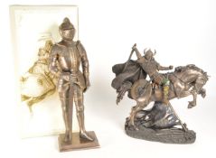 TWO CONTEMPORARY VERONESE RESIN BRONZE EFFECT MODELS