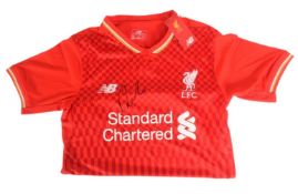 LIVERPOOL F.C - 2015-16 SEASON FOOTBALL SHIRT HOME KIT SIGNED