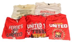MANCHESTER UNITED - COLLECTION OF 2000S NOVELTY MAN UTD FOOTBALL FAN TSHIRTS