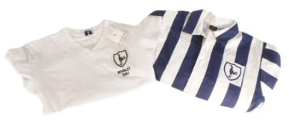 TOTTENHAM HOTSPUR - TWO VINTAGE STYLE FOOTBALL SHIRTS