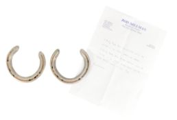 HORSE RACING - TWO USED RACING HORSE SHOE PLATES