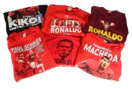 MANCHESTER UNITED - COLLECTION OF 2000S NOVELTY MAN UTD FOOTBALL FAN TSHIRTS