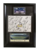 TOTTENHAM HOTSPUR - 2002 TEAM AUTOGRAPHED FRAMED FOOTBALL DISPLAY