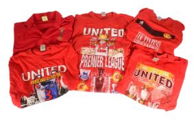 MANCHESTER UNITED - COLLECTION OF VINTAGE 2007 - 09 RETRO NOVELTY MAN UTD FOOTBALL FAN TSHIRTS