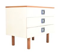 UNIFLEX FURNITURE - MID CENTURY TWO-TONE TEAK CHEST OF DRAWERS