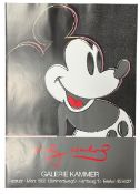 AFTER ANDY WARHOL - MICKEY MOUSE - 1982 OFFSET LITHOGRAPH POSTER FROM THE GALERIE KAMMER