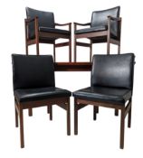 MID 20TH CENTURY DANISH TEAK DINING TABLE AND SIX CHAIRS
