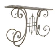 CONTEMPORARY DESIGN WHITE PAINTED METAL CONSOLE GARDEN TABLE