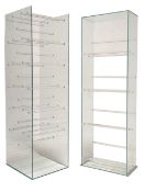 TWO BRITISH CONTEMPORARY DESIGN GLASS RECORDS / SHOE RACKS