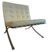 AFTER MIES VAN DER ROHE - VINTAGE WHITE BARCELONA STYLE CHAIR
