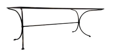 MODERN DESIGNER GLASS AND IRON COFFEE TABLE