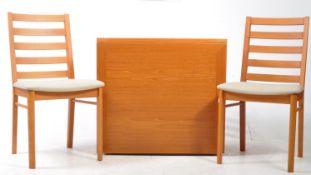 SKOVBY, DENMARK - LATE 20TH CENTURY SPACE SAVING TABLE & CHAIRS