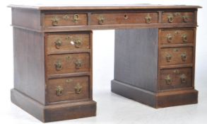 GEORGE III 19TH CENTURY TWIN PEDESTAL WRITING DESK