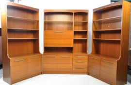 BRITISH MODERN DESIGN - THREE MID CENTURY TEAK UPRIGHT WALL UNITS