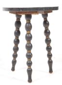 19TH CENTURY EBONISED BOBBIN TURNED OCCASIONAL TABLE