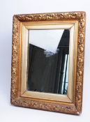 EARLY 20TH CENTURY GILT WOOD & GESSO WORKED EASEL BACK TABLE TOP MIRROR