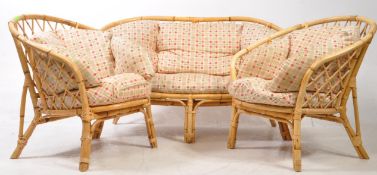 20TH CENTURY BAMBOO AND RATTAN WEAVE CONSERVATORY SUITE