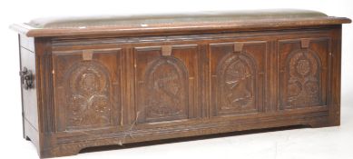 20TH CENTURY JACOBEAN REVIVAL BENCH COFFER CHEST