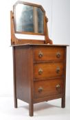 EARLY 20TH CENTURY OAK PEDESTAL DRESSING CHEST OF DRAWERS