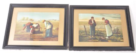 AFTER JEAN-FRANCOIS MILLET - TWO 20TH CENTURY MEZZOTINT PRINTS