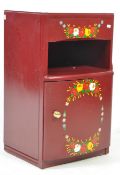 1940S PAINTED BARGEWARE BEDSIDE CABINET