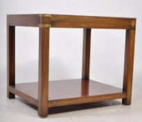 MID CENTURY MAHOGANY CAMPAIGN COFFEE TABLE