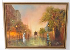 VINTAGE 20TH CENTURY PARISIENNE OIL ON CANVAS PAINTING