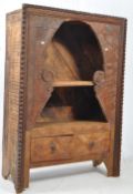 VINTAGE HAND CARVED OAK AFRICAN SPICE CUPBOARD