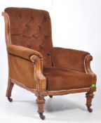 VICTORIAN 19TH CENTURY BUTTON BACK ARMCHAIR