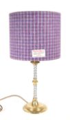 1980S BHS BRITISH HOME STORE CHROME TABLE LAMP WITH HARRIS TWEED