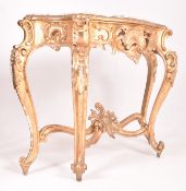 FRENCH LOUIS XIV STYLE 18TH CENTURY GILTWOOD & GESSO CONSOLE TABLE
