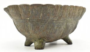 LATE 19TH / EARLY 20TH CENTURY CAST IRON TORTOISESHELL SHAPED BOWL