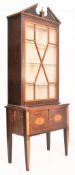 19TH CENTURY SHERATON STYLE INLAID MAHOGANY DISPLAY CABINET