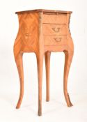 FRENCH 19TH CENTURY WALNUT INLAID & ORMOLU BEDSIDE TABLE