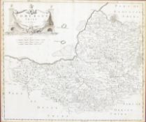 SOMERSET. C1695 UNCOLOURED MAP OF SOMERSETSHIRE BY ROBERT MORDEN