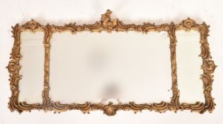 FRENCH LOUIS XVI 19TH CENTURY GILTWOOD TRIPTYCH WALL MIRROR