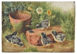 ATTR. MINNIE ROSA BEBB (1857-1945) - 1889 WATERCOLOUR ON CARDBOARD