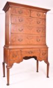 GEORGE III 19TH CENTURY WALNUT CHEST OF DRAWERS ON STAND