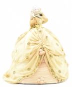 LATE 19TH CENTURY FRENCH BOUDOIR PORCELAIN PIN DOLL IN HOOPED REGENCY DRESS