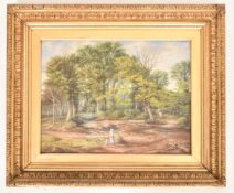 19TH CENTURY ENGLISH SCHOOL - 1873 OIL ON CANVAS LANDSCAPE PAINTING