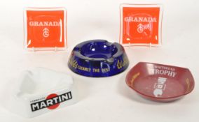 FIVE VINTAGE MID CENTURY ASHTRAYS
