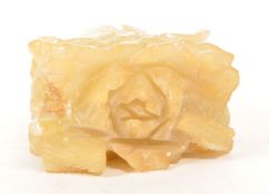 20TH CENTURY VINTAGE CHINESE HARDSTONE CARVING OF PAK CHOI