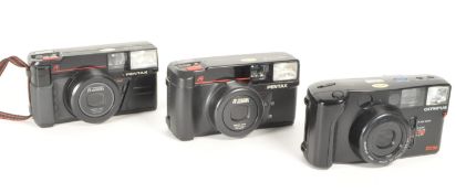 THREE VINTAGE 1980S 35MM COMPACT CAMERAS