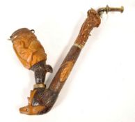 VINTAGE 20TH CENTURY CARVED WOODEN PIPE